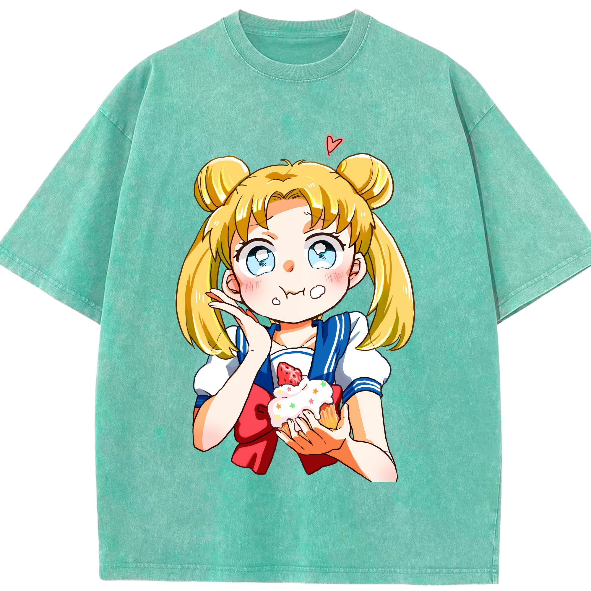 （画像用） 美少女戦士セーラームーン 愛野 美奈子 あいの みなこ Sailor Moon Aino Minako 綿100% ヴィンテージ風 半袖Tシャツ（フロントプリント）